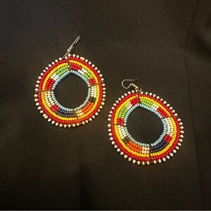 NEW African Handmade Beaded Earrings